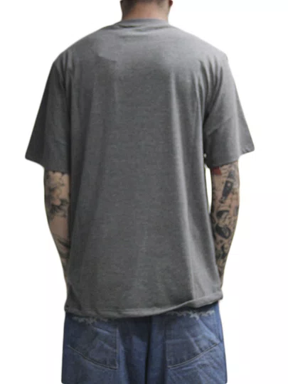 Camiseta Masculina Session Skateboard Manga Curta Estampada - Chumbo Mesclado