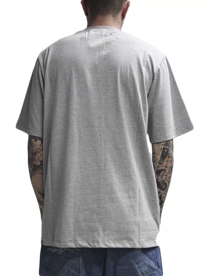 Camiseta Masculina Session Skateboard Manga Curta Estampada - Cinza Mesclado