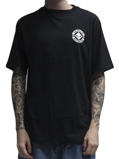 Camiseta Masculina Session Skateboard Manga Curta Estampada - Preto