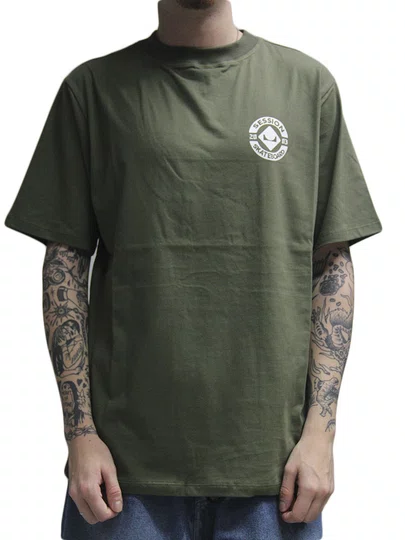 Camiseta Masculina Session Skateboard Manga Curta Estampada - Verde