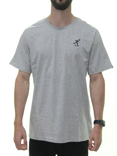 Camiseta Masculina Session Skateboarder Manga Curta Estampada - Cinza Mesclado