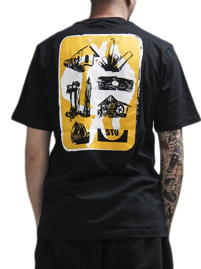 Camiseta Masculina Session X Stu Crciuma Manga Curta Estampada - Preto
