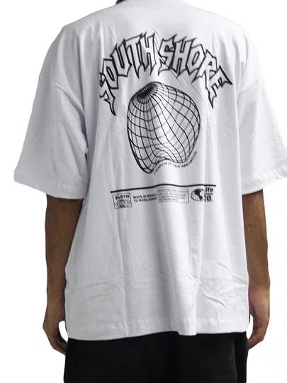 Camiseta Masculina South Shore Clean Manga Curta Estampada - Branco
