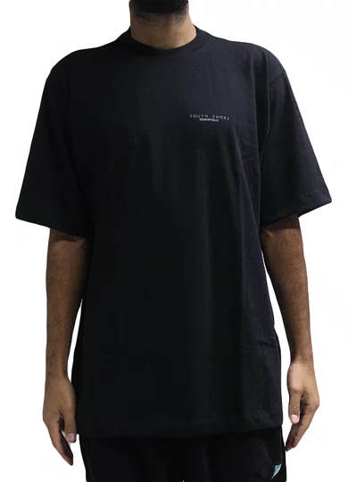 Camiseta Masculina South Shore Essentials Manga Curta Estampada - Preto