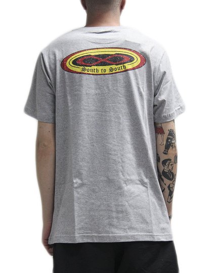 Camiseta Masculina South To South Jamal Manga Curta Estampada - Cinza/Mescla