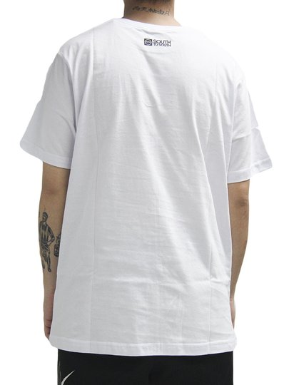 Camiseta Masculina South To South Nice Manga Curta Estampada - Branco