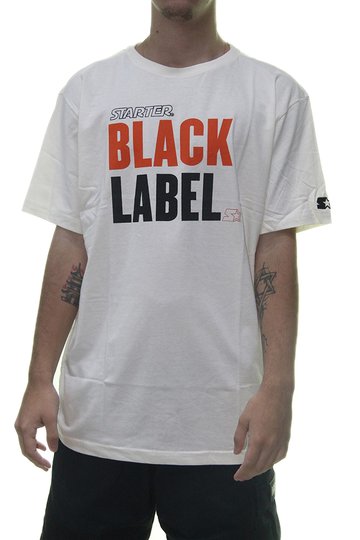 Camiseta Masculina Starter Black Orange Label Manga Curta Estampada - Off White