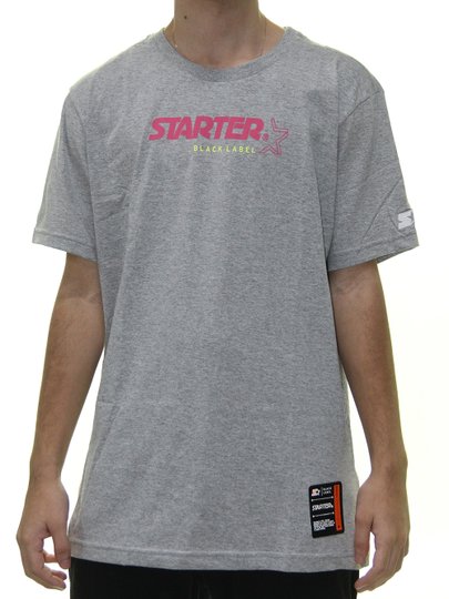 Camiseta Masculina Starter Label Manga Curta - Cinza Mesclado 