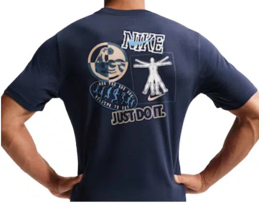 Camiseta Masculina STD Train Stickers Manga Curta Estampada - Marinho