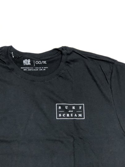 Camiseta Masculina Surf Scream Surf In Box Manga Curta Estampada - Preto