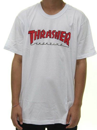 Camiseta Masculina Tharaher Outlined Manga Curta Estampada - Branco
