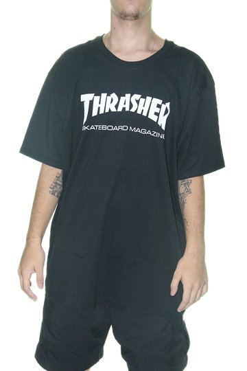 Camiseta Masculina Thrasher Skate Mag BIG Manga Curta Estampada - Preto