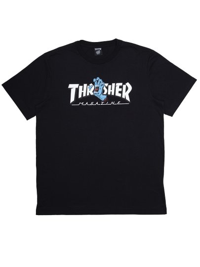 Camiseta Masculina Thrasher X Santa Cruz Screaming Logo - Preto
