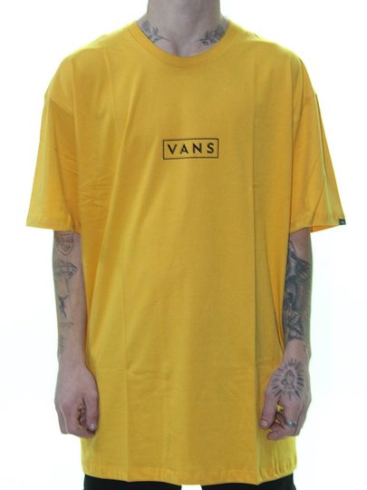 Camiseta Masculina Vans Classic Easy Box Manga Curta Estampada - Amarelo Queimado