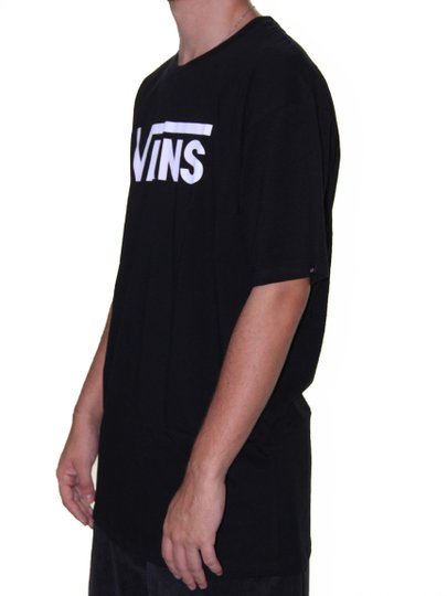 Camiseta Masculina Vans Classic Manga Curta Estampada - Preto