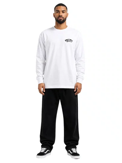 Camiseta Masculina Vans Double Standard Manga Longa Estampada - Branco