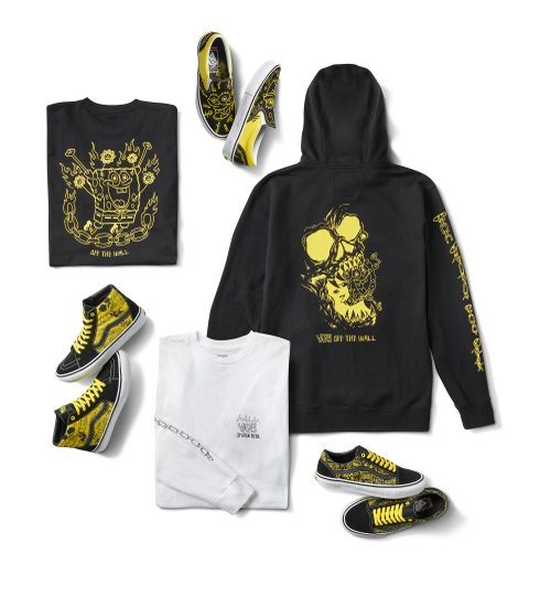 Camiseta Masculina Vans MN X Spongebob Manga Longa Estampada - Branco