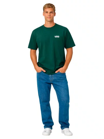 Camiseta Masculina Vans New Left Chest Manga Curta Estampada - Verde