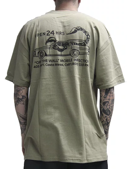 Camiseta Masculina Vans Sting Wagon Manga Curta Estampada - Verde