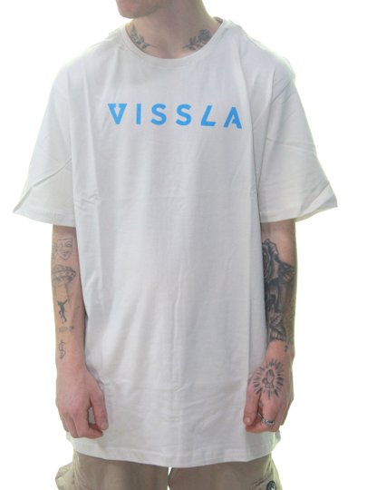 Camiseta Masculina Vissla Foundation Manga Curta Estampada - Off White
