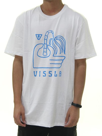 Camiseta Masculina Vissla Hand Picked Manga Curta Estampada - Branco