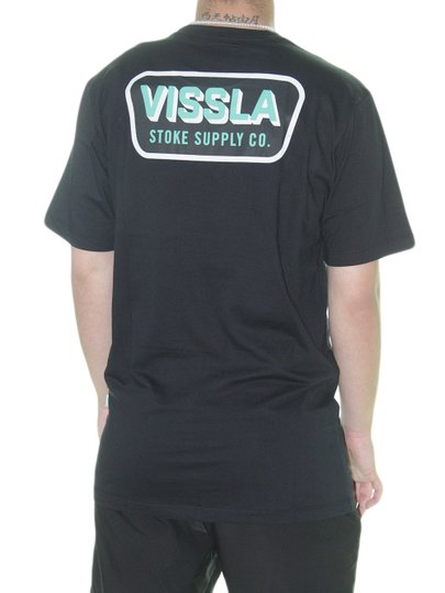 Camiseta Masculina Vissla Heavy Sets Manga Curta Estampada - Preto