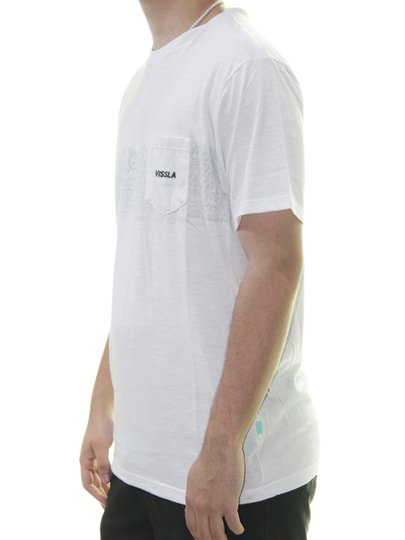 Camiseta Masculina Vissla Washout Manga Curta Estampada - Branco
