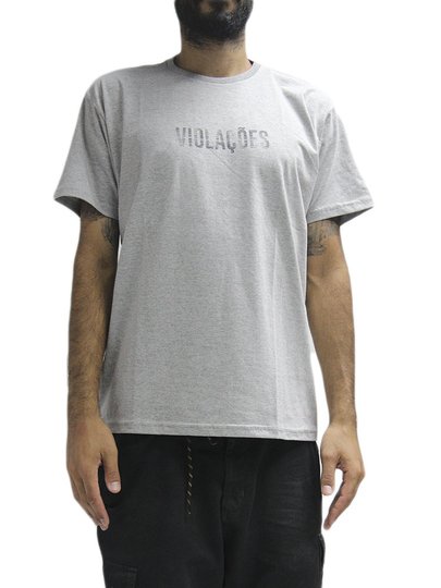Camiseta Masculina VLCS Descrigrade Manga Curta Estampada - Cinza