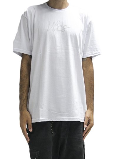Camiseta Masculina VLCS Pincel Manga Curta Estampada - Branco