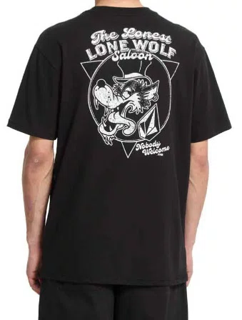 Camiseta Masculina Volcom Esp Mc Comfort Fit Solo Wolf Manga Curta Estampada - Preto