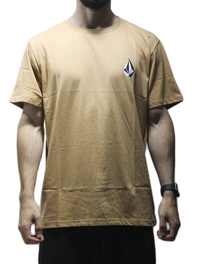Camiseta Masculina Volcom Iconic Manga Curta Estampada - Caramelo