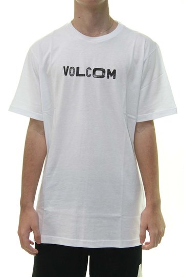 Camiseta Masculina Volcom Mc Reply Manga Curta - Branco