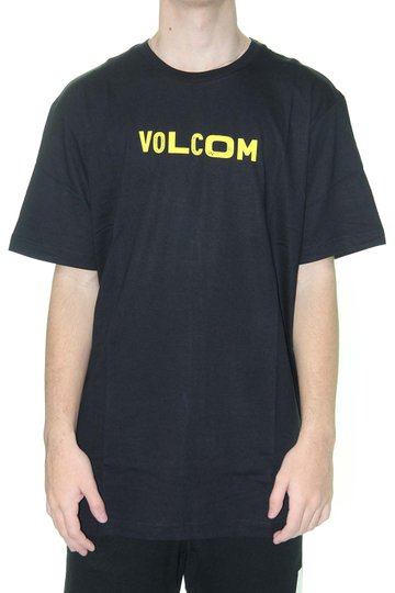 Camiseta Masculina Volcom Mc Reply Manga Curta - Preto