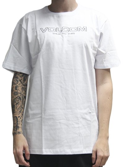 Camiseta Masculina Volcom New Euro Manga Curta Estampada - Branco