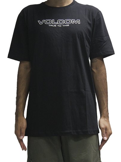 Camiseta Masculina Volcom New Euro Manga Curta Estampada - Preto