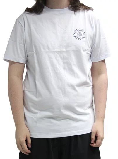 Camiseta Masculina Volcom Sunshiner Manga Curta Estampada - Branco