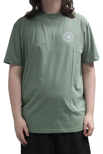 Camiseta Masculina Volcom Sunshiner Manga Curta Estampada - Verde Claro 