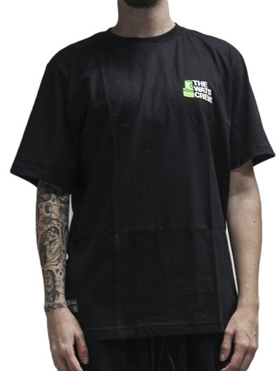 Camiseta Masculina Wats Cap Manga Curta Estampada - Preto