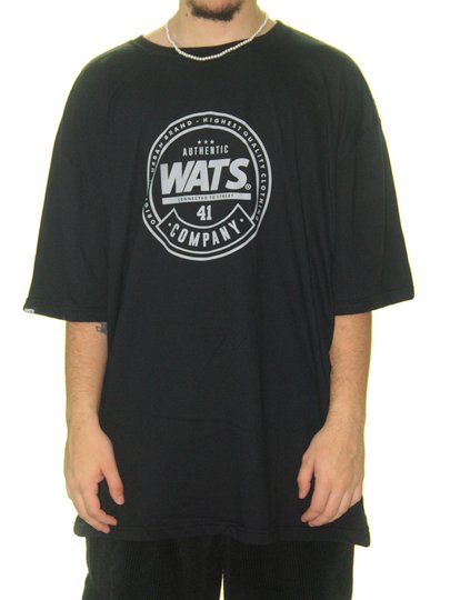 Camiseta Masculina Wats Extra Selo Manga Curta Estampada - Preto