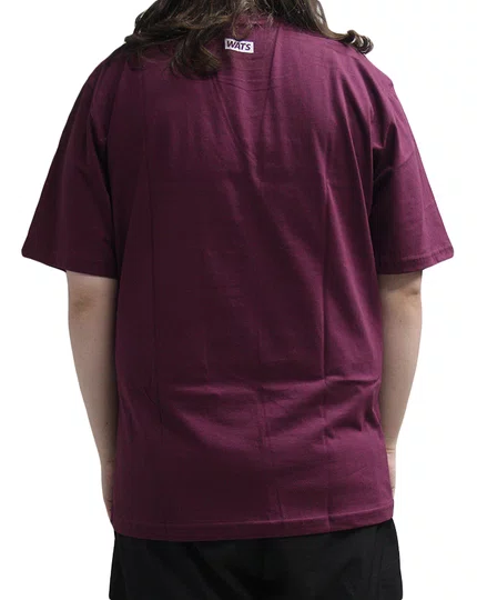 Camiseta Masculina Wats Logo Central Manga Curta Estampada - Vinho