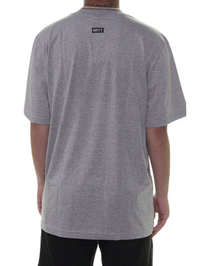 Camiseta Masculina Wats Logo Manga Curta Estampada - Cinza/Mescla