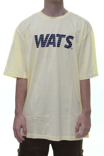 Camiseta Masculina Wats Logo Recort Manga Curta Estampada - Amarelo