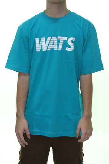 Camiseta Masculina Wats Logo Recort Manga Curta Estampada - Turquesa