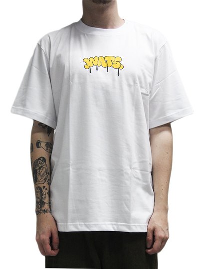 Camiseta Masculina Wats Online Manga Curta Estampada - Branco
