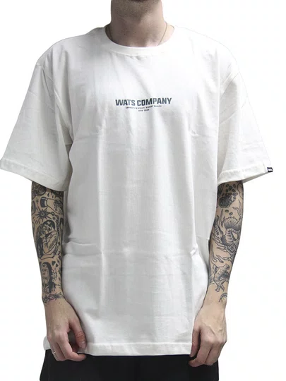 Camiseta Masculina Wats Over Origem Manga Curta Estampada - Off White