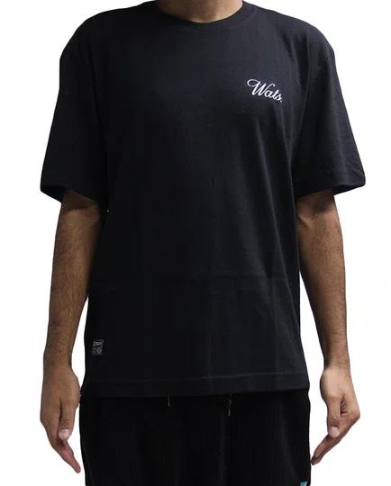Camiseta Masculina Wats Over Script Manga Curta Estampada - Preto