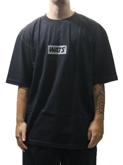 Camiseta Masculina Wats Oversized Box - Preto Camiseta Masculina Wats Oversized Box - Preto