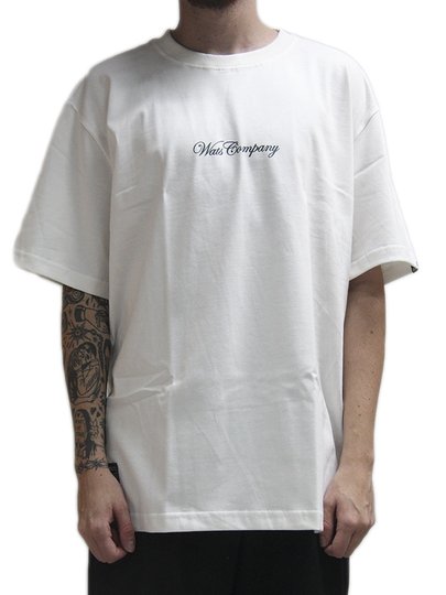 Camiseta Masculina Wats Oversized Clean Manga Curta Estampada - Branco