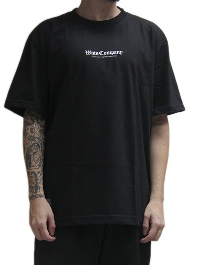 Camiseta Masculina Wats Oversized Gothic Manga Curta Estampada - Preto
