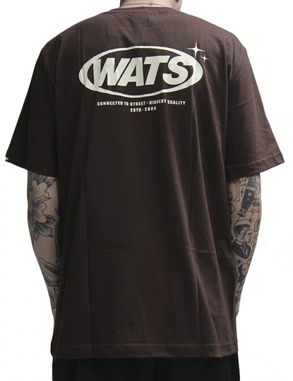 Camiseta Masculina Wats Stars Manga Curta Estampada - Marrom